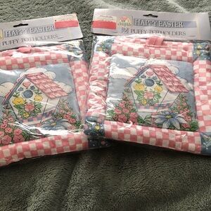 Happy Easter Puffy Pot Holders